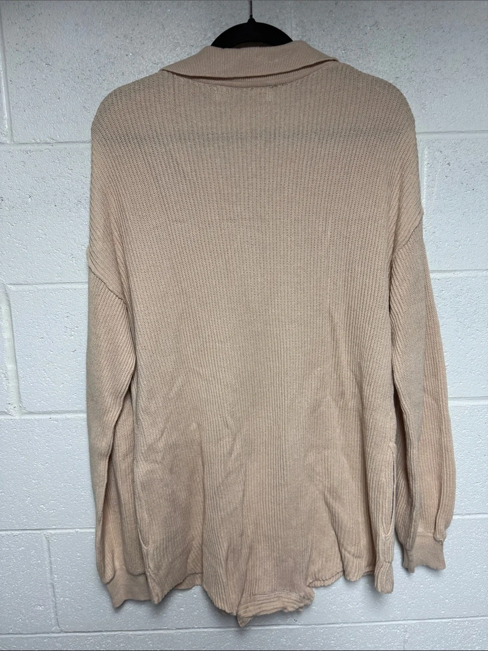 Free People Women’s Cream Collared Knit Romper Sz xs